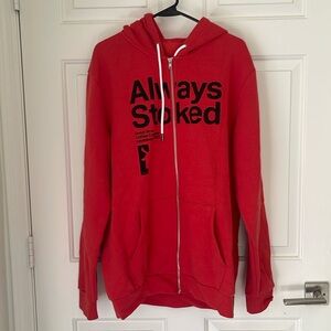 red dutch bros zip up